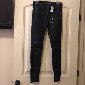 Black snake skin pants